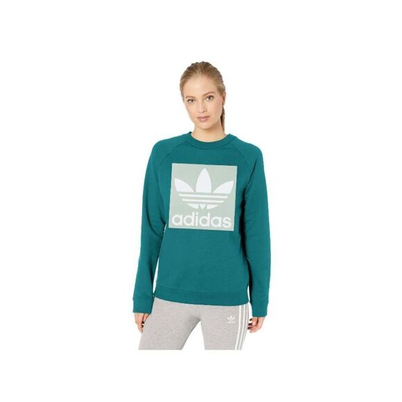Adidas Originals Trefoil Women's Sweatshirt Noble Green Size Small - Picture 1 of 11